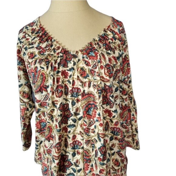 LUCKY BRAND Women's Floral-print Peasant Blouse Size Small - Picture 3 of 5